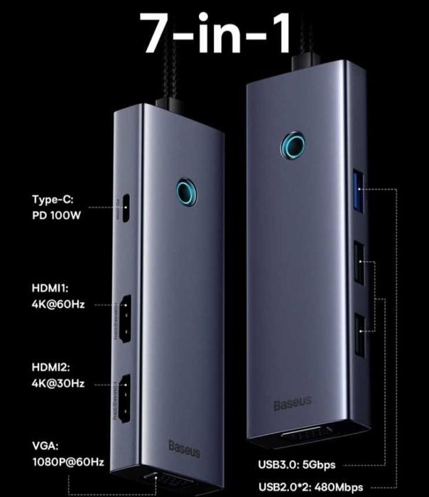 USВ-концентратор Вaseus, 7 в 1. Новый 2шт.