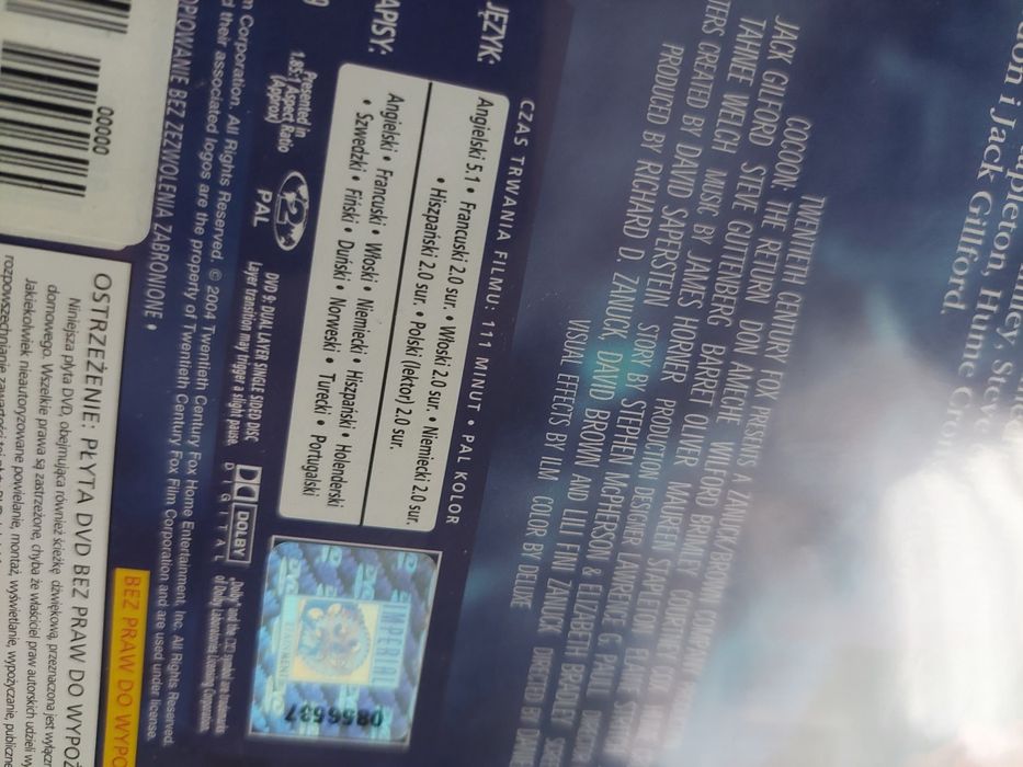 Cocoon The return Powrót DVD