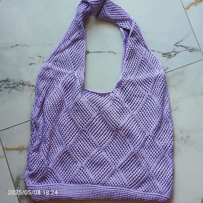 Nowa w stylu Boho torba kolor liliowy szydelkowA