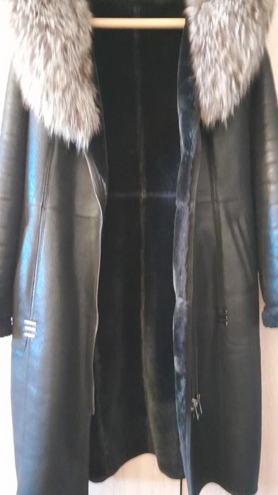 Дублянка з натуральним хутром чорнобурки