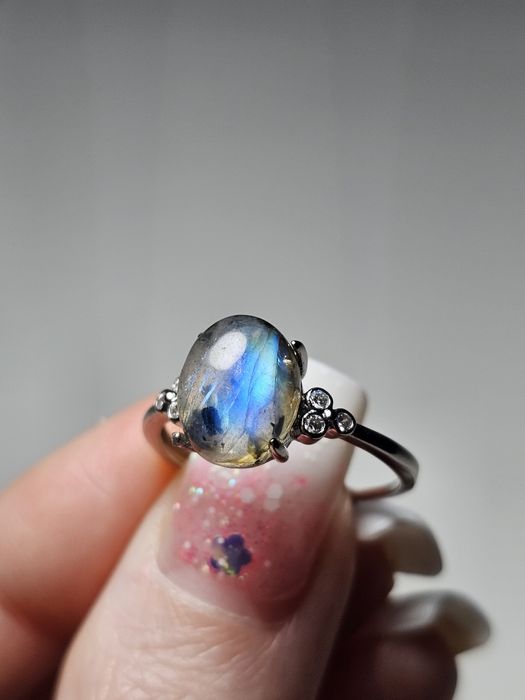 Labradoryt naturalny Pierścionek