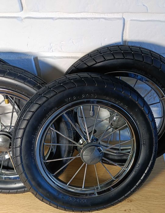 Koło do wózka dziecięcego 12 cali felga metalowa