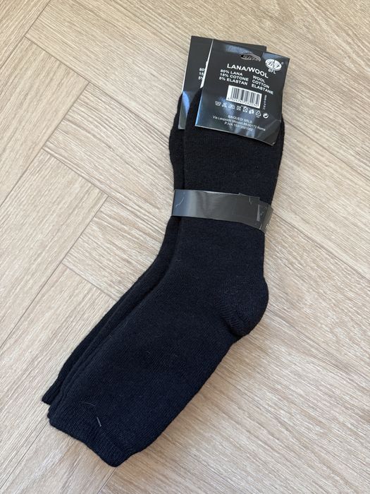 Czarne wełniane skarpety termiczne męskie wełna wool 40-43