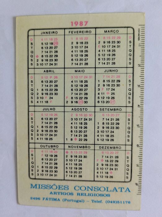 Calendários de motivos Regiosos