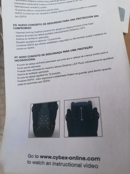 Encosto de cadeira cybex m fix