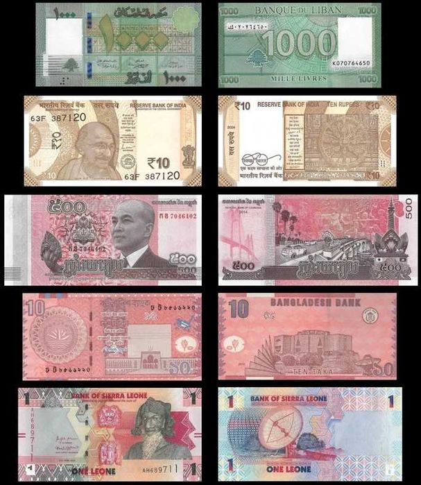 Mega Lote de 50 Notas Mundiais Diferentes - 100% Novas UNC (L10)