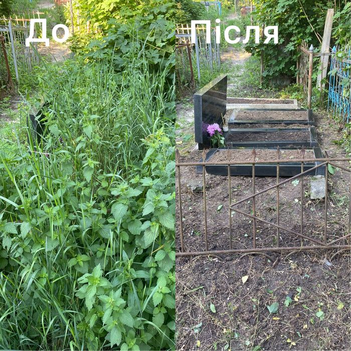 Прибирання на кладовищі та догляд за могилами фарбування