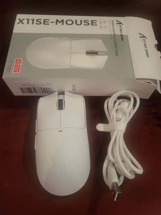 Rato Gaming Attack Shark X11SE Tri-Mode Wireless (Branco / White)