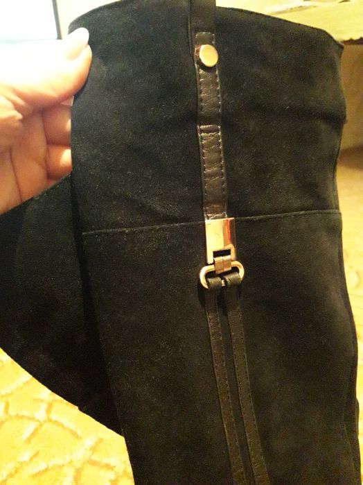 Сапоги ботфорти жіночі замшеві зима 35 р