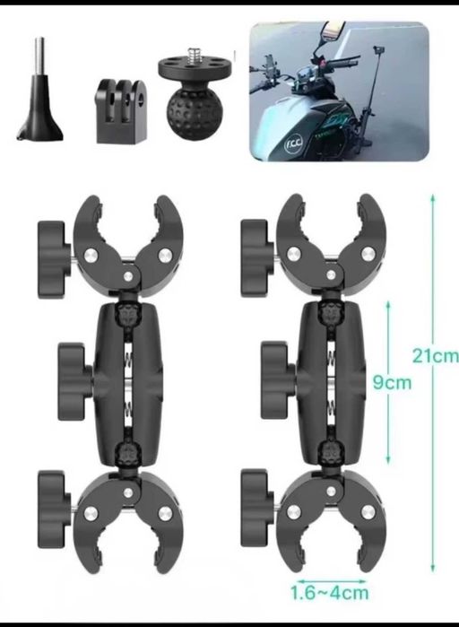 Uchwyty na kijek motocyklowy do kamer sportowych GoPro Insta360 DJI