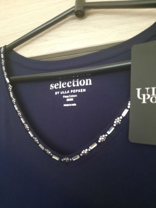 Ulla Popken Selection śliczna tunika,bawełna Prima, granat 58-60 Nowa