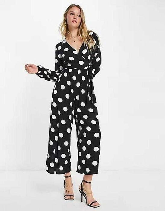 Стильний комбінезон в горошок з натуральної тканини ASOS