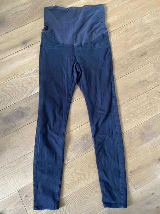 Spodnie ciążowe H&M Mama czarne S bawełna wiskoza