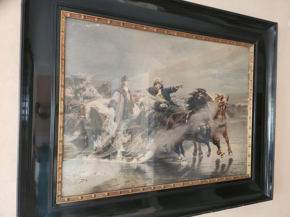 Obraz Wilhelm Simmler 117x94 rama lakowa biedermeier druk artystyczny