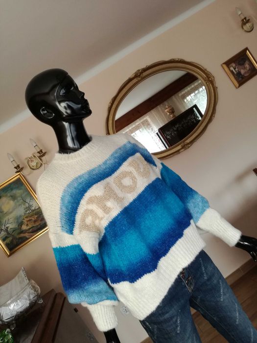 %AZARA by Rose Blu_ITALY_sweter_lazur pasy_AMOUR_uniwersalny - 38/42