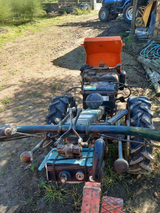 Motocultivador  com alfaias e reboque