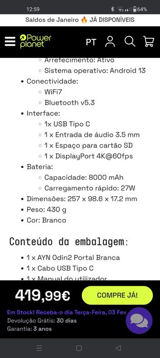 Vendo AYN Odin Portal 2