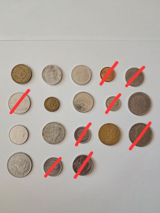Conjunto de moedas antigas - Brasil