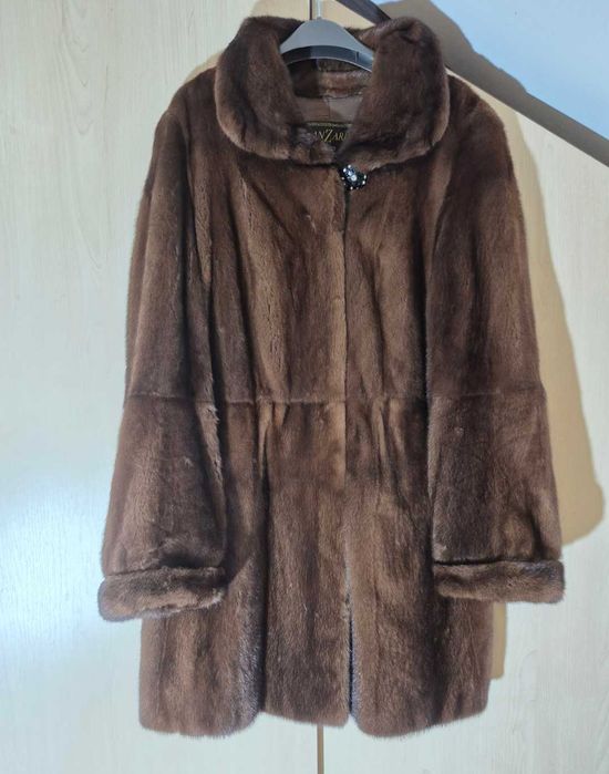 Фірмова норкова шуба, парка Nafa Manzari,оверсайз.Великий розмір