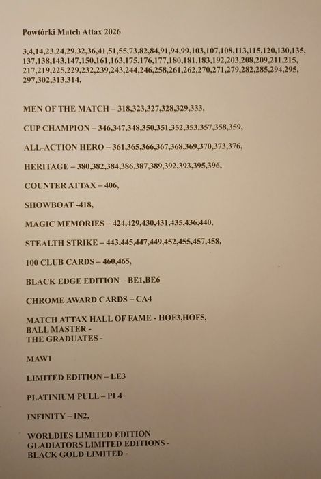 Karty Match Attax 2026