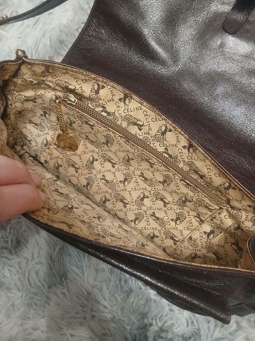 Celine leather Shoulter bag brown