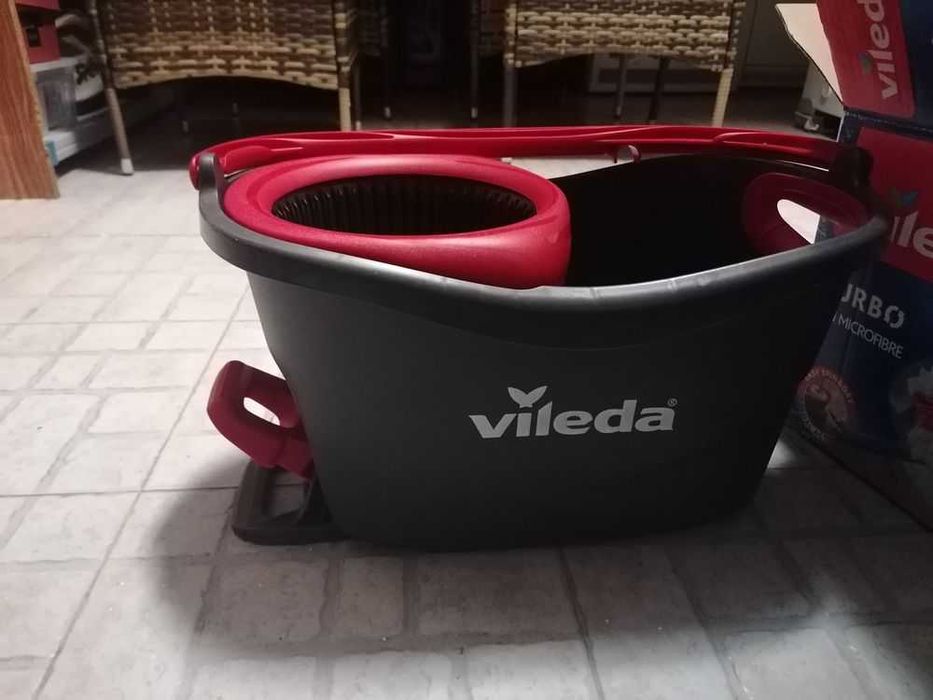 Vileda TURBO 2in1 microfiber - Balde de esfregona giratório com pedal