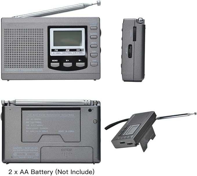 Przenośne radio AM/FM/SW 9 pasm z anteną 43 cm Survival