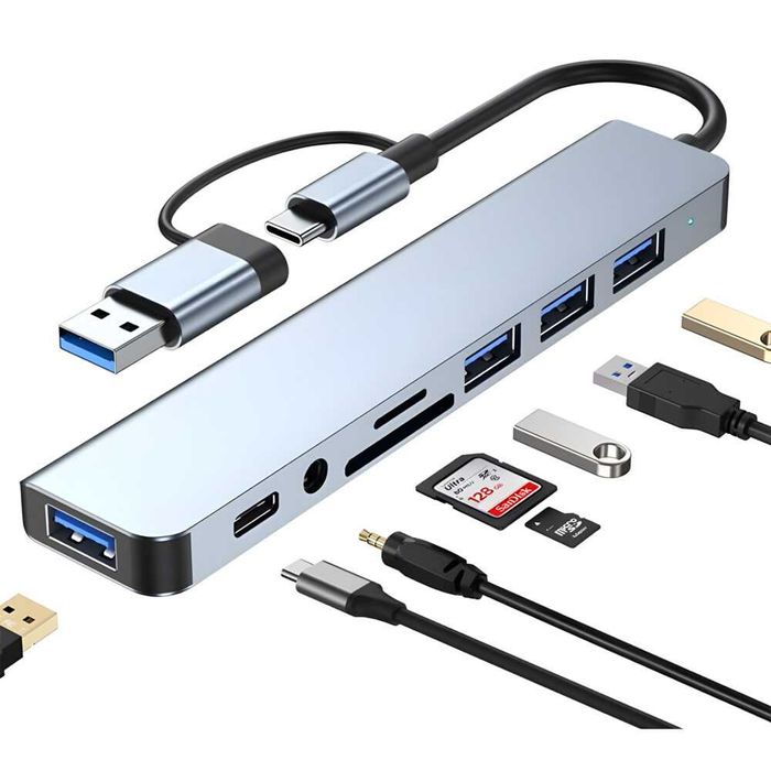 Hub adapter USB-C 8w1 to wszechstronny rozdzielacz