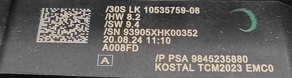 Conjunto / Manetes de Luzes e Limpa Vidros 9845235880 - PEUGEOT 3008 III