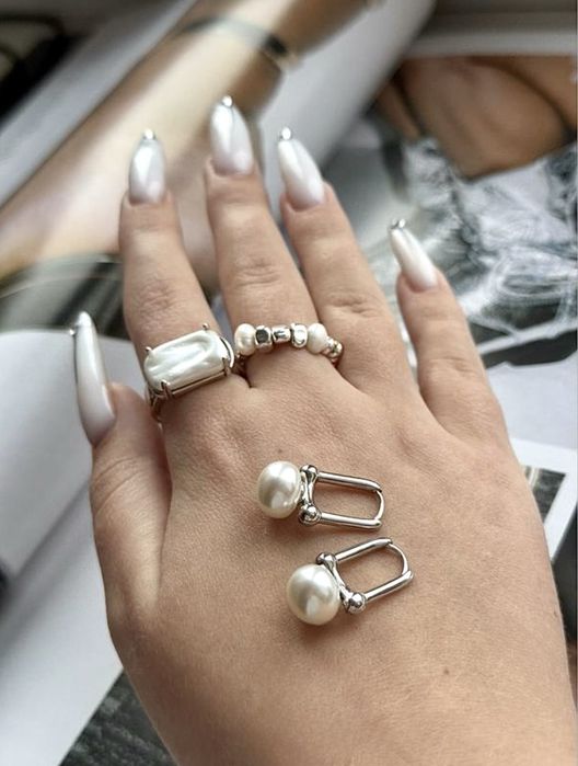 Сережки срібло 925 проби з перлами