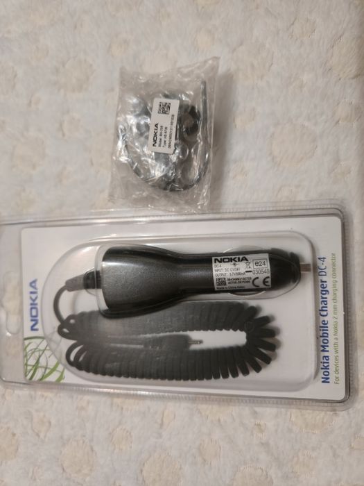 Zestaw słuchawka bluetooth +ładowarka samochodowa Nokia