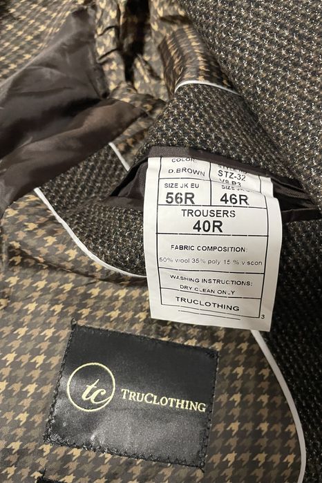Marynarka męska TrueClothing Vintage Collection XXL 50% wełna kratka
