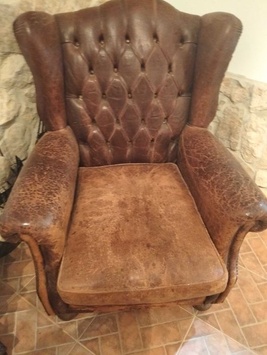 Sofás de orelhas em pele