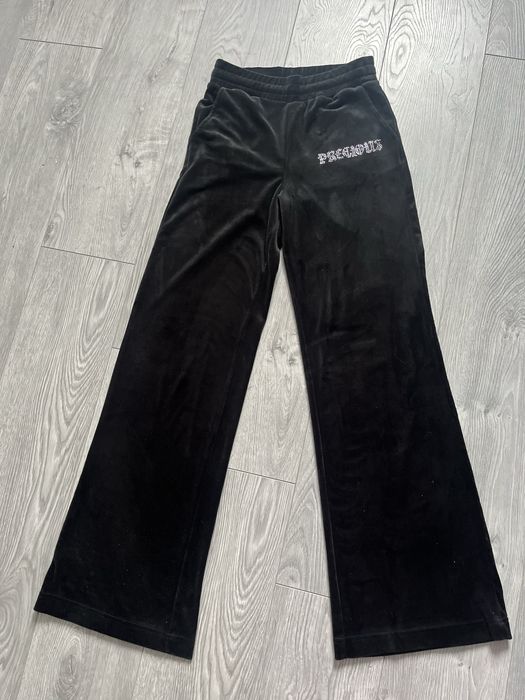 велюрові штани кльош зі стразами/y2k style/велюровые штаны клеш