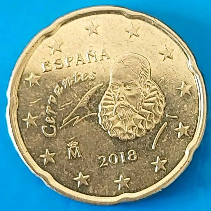 20 Cêntimos de 2018 de Espanha, Miguel Cervantes