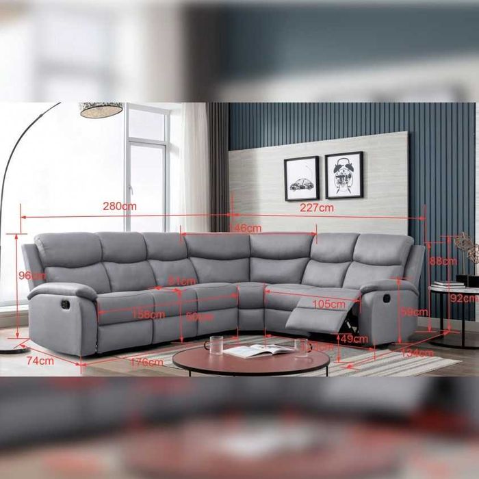 Sofa canto com relax indiana polis