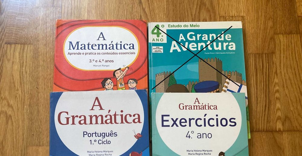 Livros escolares de 6º, 5º, 4º e 2º anos
