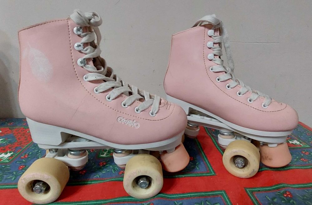 Wrotki figurowe Oxelo dla dziewczynki rozm. wkładki 20 cm różowe