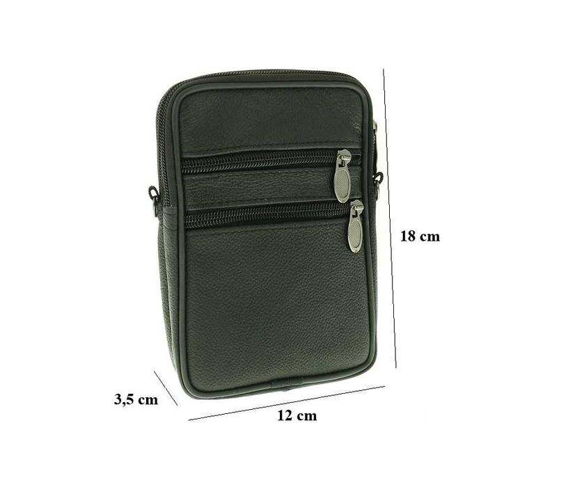 Męska torba listonoszka torba na ramię czarna skórzana PL producent