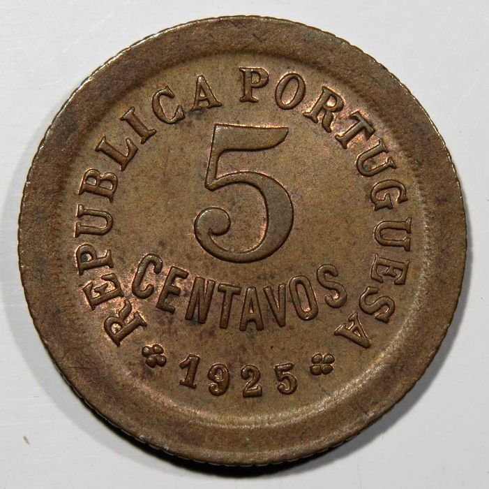 Moeda Republica Portuguesa - 5 Centavos 1925 Bela dificil
