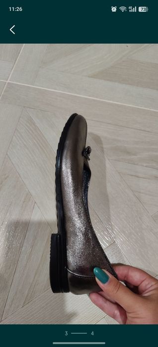 Балетки з натуральної шкіри, жіноче взуття 37