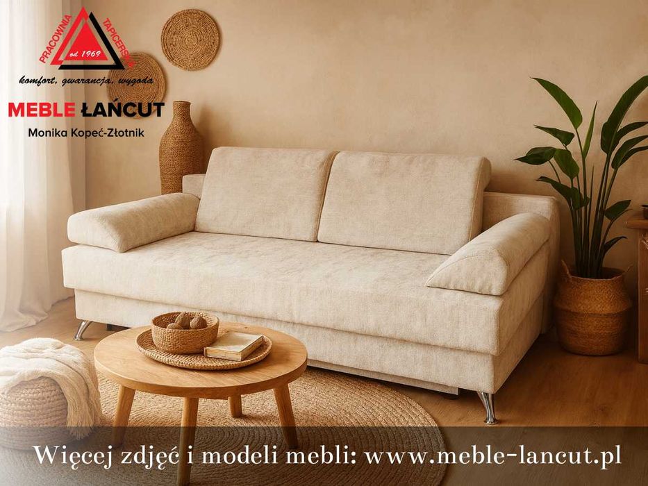 Nowa Kanapa Kamila -Gruby bonel, schowek, automat, PRODUCENT