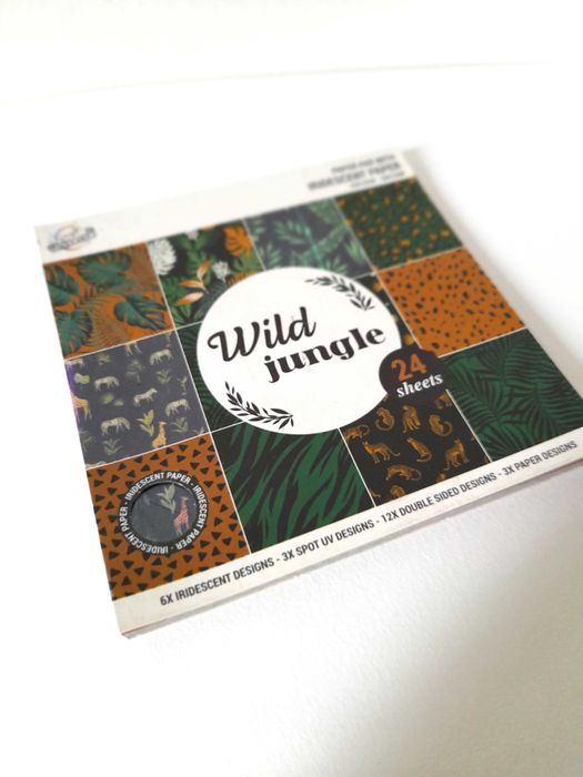 Bloco de papel iridescente "Wild Jungle" scrapbooking