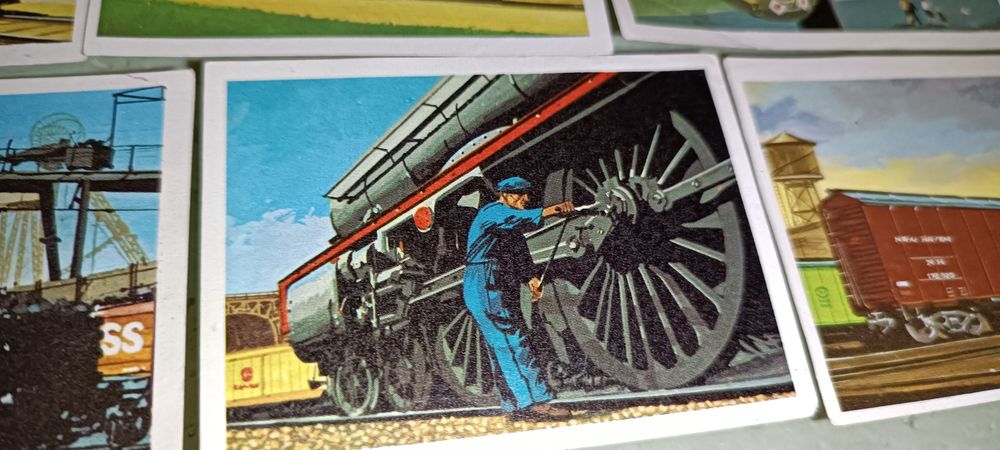 Lote de 15 antigos cromos Os Comboios