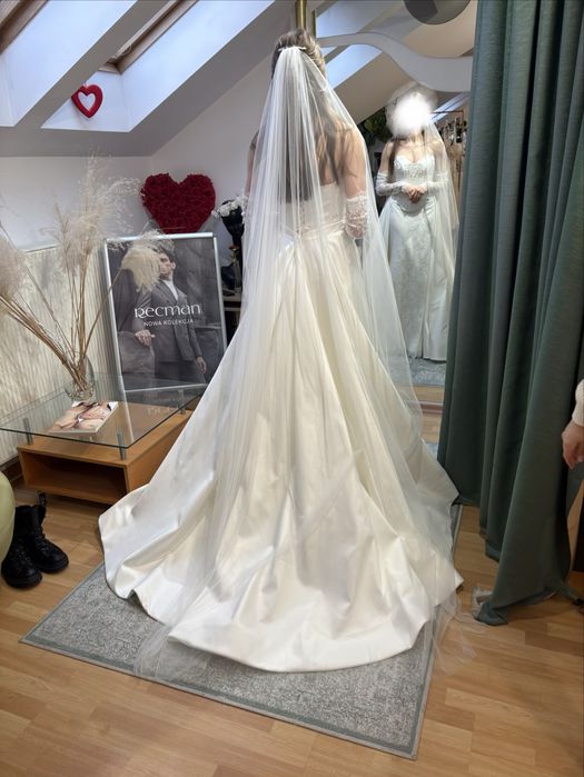 Suknia ślubna 2w1 – syrenka odpinany tren gorset (Ivory, S/M) Allégresse tangerina Anna Sposa