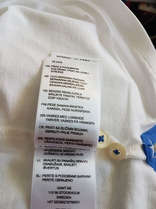 Koszulka polo nowa GANT biała, r. L