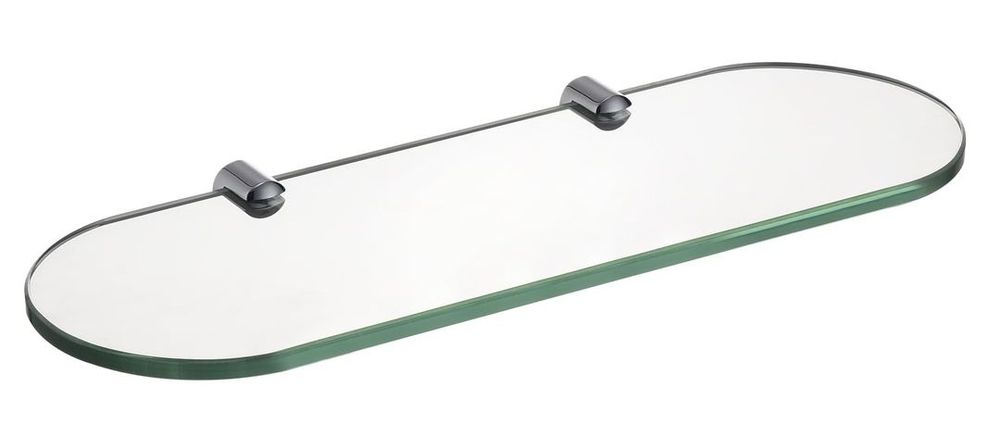 Półka Szklana Łazienkowa 35x12 cm | Solidne Szkło 8mm | Chrom