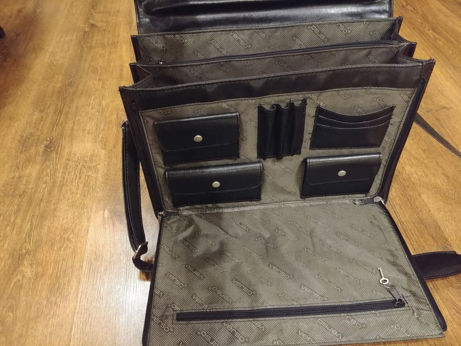 Neseser skórzany, czarny