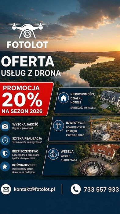 Filmowanie i Zdjęcia Dronem | FPV | Wesela | Nieruchomości | Rzeszów