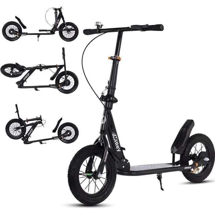 Hulajnoga XXL Pompowane Koła Ręczny Hamulec dla Dorosłych 150KG